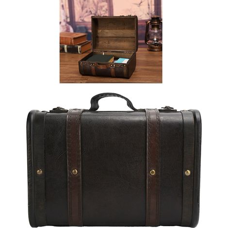 Valise rétro, boîte de rangement en bois, décoration de studio, vitrine, accessoires de photographie. (1/5)