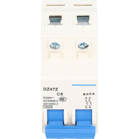 Leitungsschutzschalter für DIN-Schienenmontage, Niederspannungs-Elektrogeräte, 2-polig, DC 250 V, DZ47Z6A (1/5)