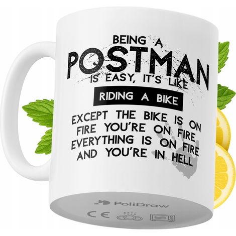Taza de café/té divertida con diseño de texto humorístico para cartero. Taza ideal para cumpleaños, santos y días festivos. Taza premium para ocasiones especiales en casa, la oficina o el trabajo. Col (1/5)