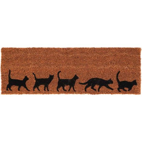 Felpudo con motivo de gato, 75x25 cm