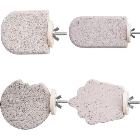Budgie Toys, Parrot Perch and Cage Accessories, 4 Grey Bird Perches for Cage, Cockatiel Toys with Lava Ledge and Cuttlefish for Birds, Budgie Bath and Grooming Stations (1/5)