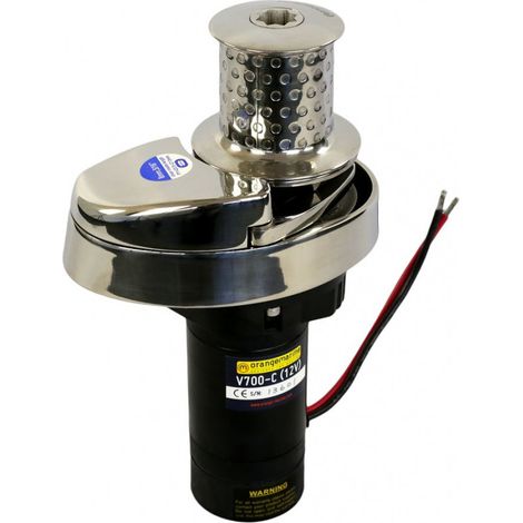 Guindeau électrique 700w 12V - inox - 8mm DIN/ISO vertical avec poupée - ORANGEMARINE -