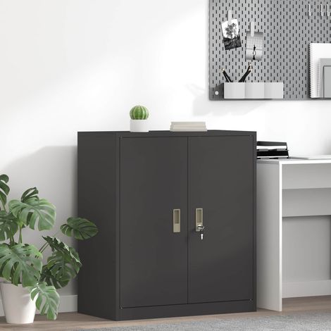 Armario de almacenamiento Negro 80 x 40 x 90 cm Acero