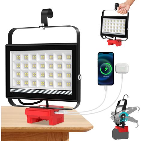 100W Projecteur Chantier Compatible avec Batterie 18V (1/5)