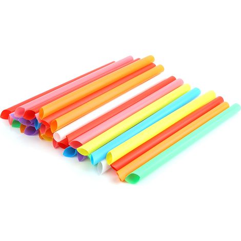 100 Pailles en Plastique Colorées pour Boissons, Large Diamètre pour Bubble Tea, Lot de 100 Unités Multicolores (1/5)