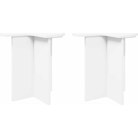 Side Table 2 pcs White Ø 39 x 38 cm Engineered Wood vidaXL