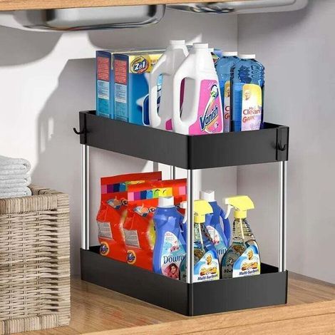 [JAMAIS UTILISÉ] KAKET Organisateur de Rangement Sous Évier 2 Niveaux - Étagère Multifonction pour Cuisine et Salle de Bain (1/4)