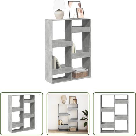 vidaXL Bibliothèque gris béton 100x33x135 cm bois d'ingénierie (1/5)