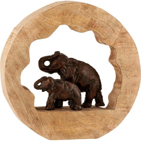 Éléphant avec Enfant Déco "Kenya" 30cm Bronze