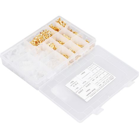 Packung mit 1000 flachen Messing-Crimpklemmen, weibliche Schnellverbinder, Gabelklemmen für die Verkabelung, 6,3 mm, für Kfz- und Heimwerkeranwendungen (1/5)