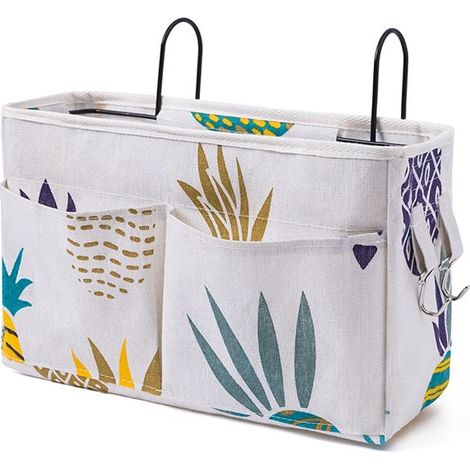 1 panier de rangement suspendu au chevet, sac de rangement suspendu avec 3 poches pour lits superposés, dortoirs, barrières de lit (1/5)