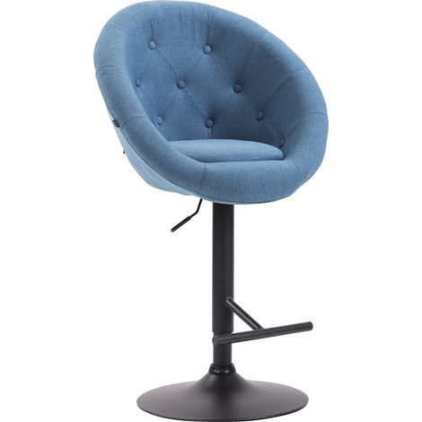 Taburete de bar London V2 en tela Azul Negro (1/5)