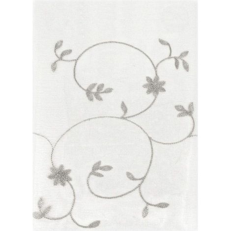 Tende Finestre Porta Interno Coppia 2 Pz Semitrasparente Fiori Grigio - 60x240 cm