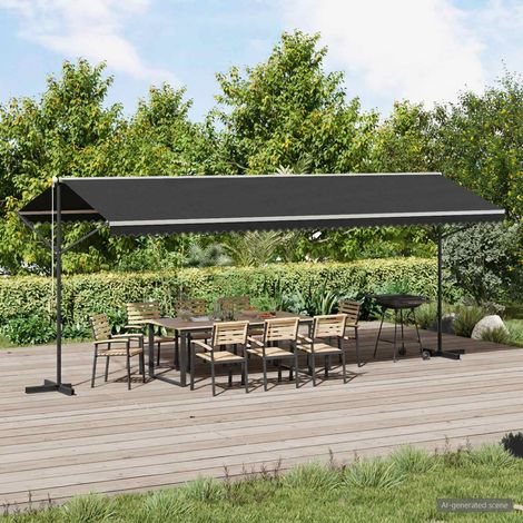 145888 vidaXL Free Standing Awning 600x300 cm Anthracite (1/5)
