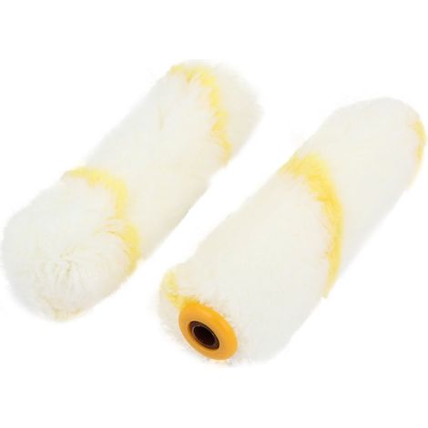 4pcs Haus Boden Wand Dekoration Manque Rouleau Manchon Gelb Weiß 4'' (1/2)