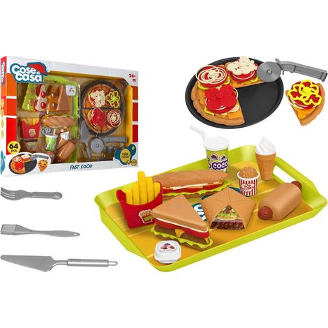 SET COMIDA RÁPIDA + PIZZA 57 x 40 x 6cm.