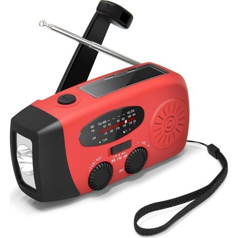 Filiyano – lampe torche – Offre spéciale Pâques Radio à manivelle de avec panneau solaire, lampe torche, batterie externe 2000 MAH et fonction (1/5)