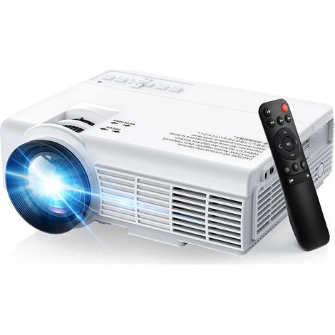 (Norme européenne blanche) Mini projecteur domestique 1080p avec duplication d'écran de téléphone portable (1/5)