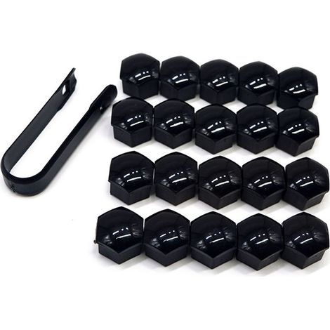 20Pcs 17mm Wheel Nut Caps, Wheel Bolt Nut Covers, Hexagon Tire Nut Covers with Removal Tool Set for Cars, Black (1/3)