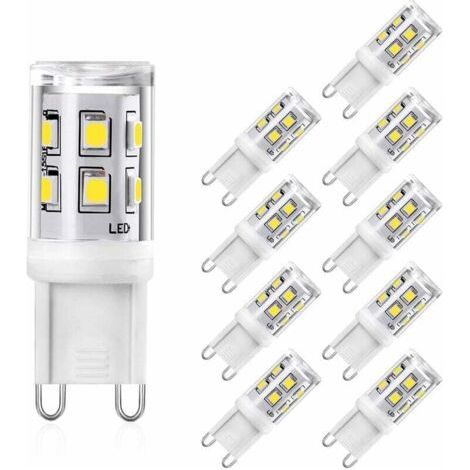 BUNTHAUS G9 LED 2W (entspricht 20W/25W G9 Halogen), Neutralweiß (4000K), Farbwiedergabeindex (CRI) 80, 300lm, Abstrahlwinkel 360°, 220–240V Wechselstrom, nicht dimmbar, 10er-Packung