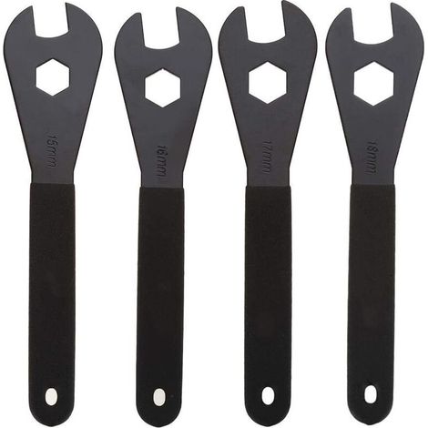 Llave para bicicletas: llave cónica multifuncional y duradera fabricada en acero al carbono, herramienta para la reparación de bicicletas (15 mm, 16 mm, 17 mm, 18 mm) - Crezuo