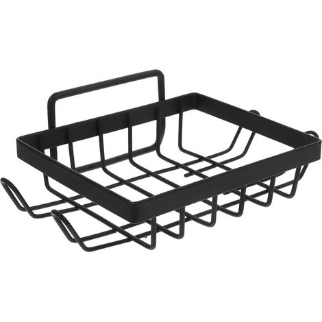 Soap dish, practical accessory, stylish design, wall-mounted drain, black iron, easy to install, for modern kitchen and bathroom (1/5)
