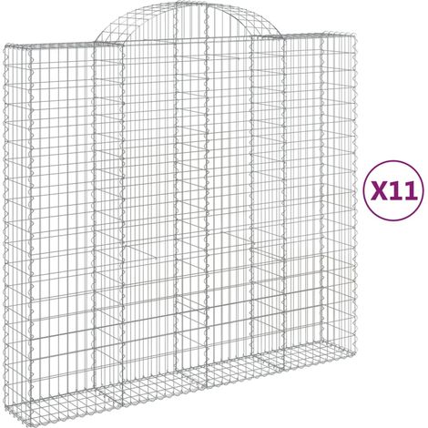 Maison Exclusive - Gabionen mit Hochbogen 11Stk. 200x50x180/200cm