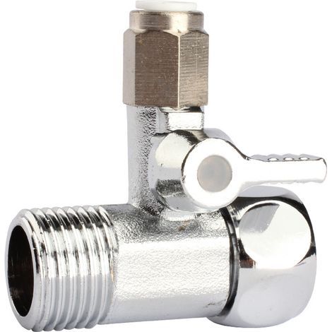 Valvola a tre vie in ottone massiccio, connettore integrato per depuratore d'acqua, in metallo con 3 porte: 3/8", 1/2", 1/2 pollice (1/3)