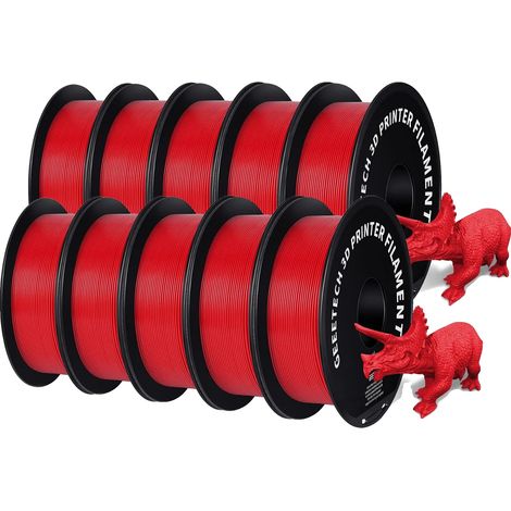 Filamento per stampante 3D, materiale PETG, diametro 1,75 mm, rosso (1/2)