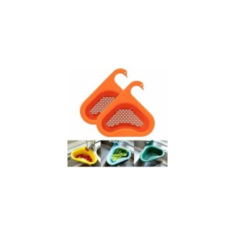 Escurridor de fregadero con forma de cisne - Escurridor triangular colgante multifuncional con cesta coladora de esquina fácil de quitar. - Crezuo (1/4)