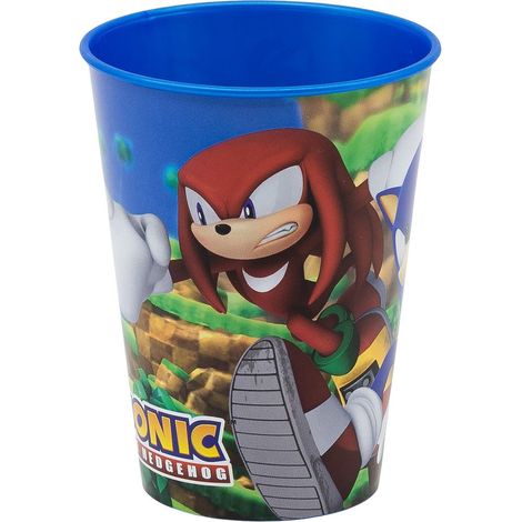 Bicchiere in Plastica per Bambini con grafica di Sega Sonic da 260 ml, senza BPA, riutilizzabile e lavabile, non adatto al microonde (1/2)