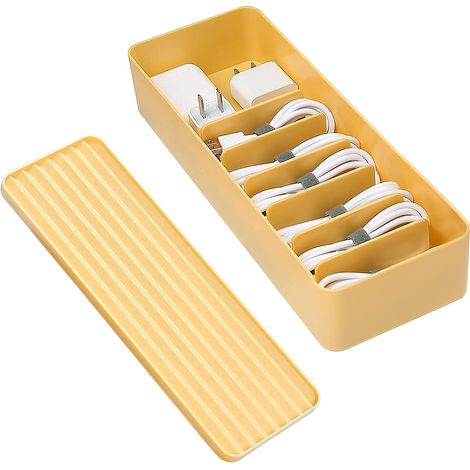 Boîte de rangement pour câbles avec 7 tiroirs, organiseur pour câbles USB, chargeurs et accessoires électroniques divers (1/5)