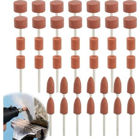 Meules Abrasives Montées 42pcs Pour Outils Rotatifs 1/8" Tige Kit De Meulage Et Polissage Métal Verre Pierre Bijoux Bricoleurs Artisans - (1/5)