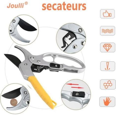 Sécateur - - Outil de taille-haie - Élagage jusqu'à 26 mm - Poignée ergonomique - Structure à ressort (1/4)