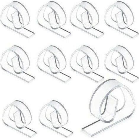 SABIR 12 Pièces Clips de Nappe en Plastique Transparent Pinces Clips de Couverture de Table Transparents Grands Clips de Nappe Interchangeables pour Table en Plastique Épais Pique-Nique Fête Maison (1/3)