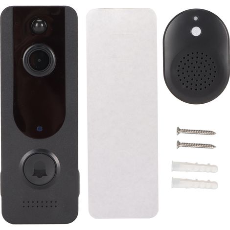 Intelligente WLAN-Video-Türklingel mit 720p-Auflösung, Bewegungserkennung, Nachtsicht und Gegensprechfunktion, kabellos, 5200-mAh-Akku (1/5)