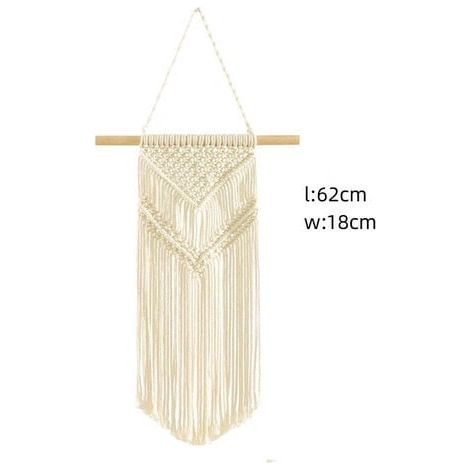 Tenture murale macramé tissée à la main, décoration bohème pour intérieur et extérieur, pour salon, chambre, mariage – décoration maison blanche (1/3)