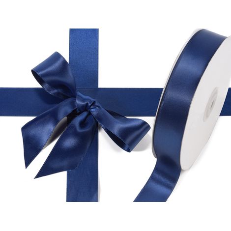 Nastro doppio raso color blu notte, mm 25 x 50 m