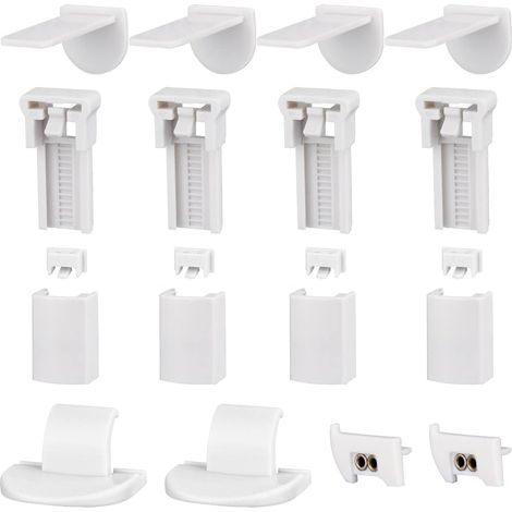 Lot de quatre clips pour store plisse sans perçage avec motif floral pour stores a quatre cordons fixation facile et rapide