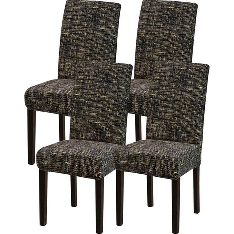 Housses de chaise extensibles pour salle à manger, lot de 4, lavables, en spandex (1/5)