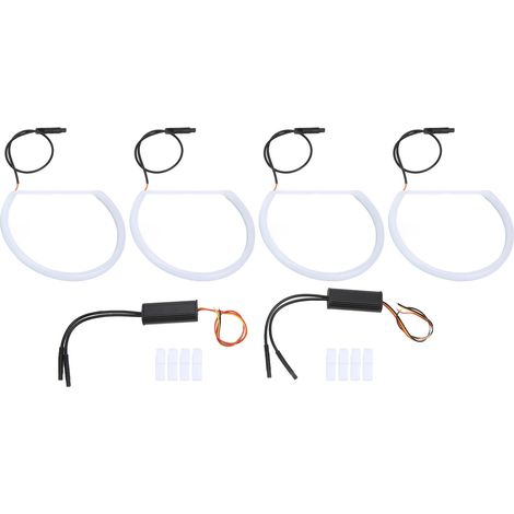 Kit bagues LED Angel Eyes Halo blanc/jaune bicolore pour phares BMW Série 3 E46 E90 E91 (remplacement) (1/5)
