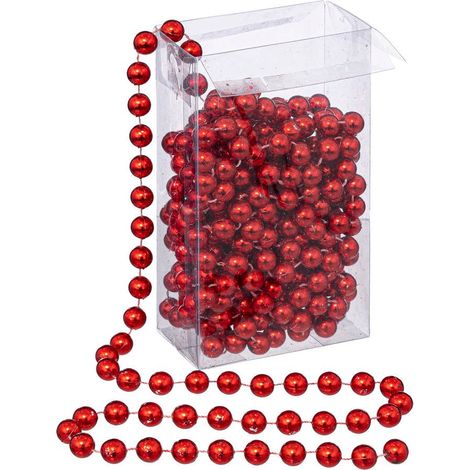 Weihnachtsgirlande Perle Rot 10 mm x 5 m - Atmosphera créateur d'intérieur