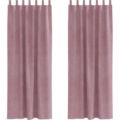 Rideaux occultants 2 pcs Rose foncé 140 x 260 cm Velours