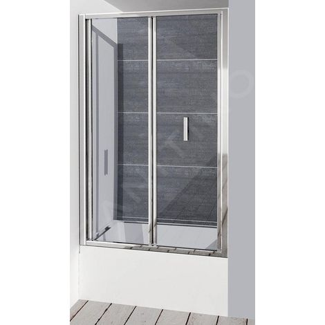 Polysan Deep - Porte de douche pliante 1000 mm, aluminium brillant/verre clair MD1910 (1/5)
