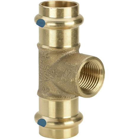 Viega Sanpress LF-T-Stück, d1 15, Rp 1/2, d2 15 Rotguss oder Siliziumbronze Modell 2217.2LF, 430245 (1/2)