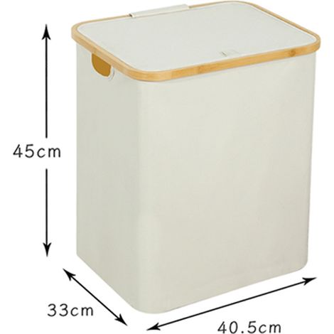 Wäschekorb/Aufbewahrungsbox aus Stoff, praktischer Regalkorb mit Deckel – Kinderwäschekorb, Wickelkorb, Bambusgestell, Aufbewahrungsbox, Spielzeugaufbewahrungswürfel, faltbar
