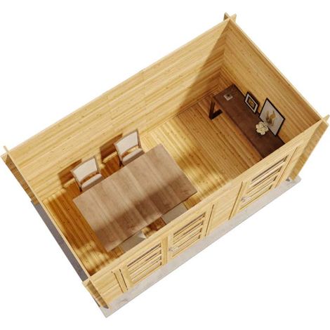 Alpholz Gartenhaus Paloma Grande Gartenhaus aus Holz , Holzhaus mit 28 mm Wandstärke, Blockbohlenhaus mit Montagematerial
