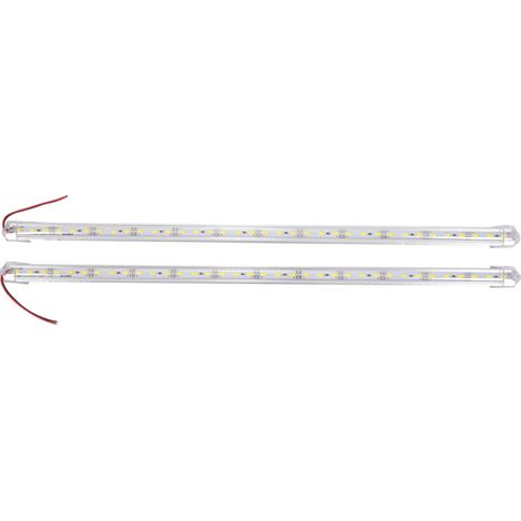 Geeignet für LED-Lichtleisten aus harter Aluminiumlegierung, wasserdicht, 12 V, 50 cm, weiß.