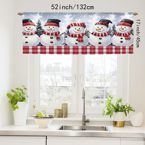 Rideaux de Noël 2026, tissu décoratif imprimé numérique pour chambre et salon, fond décoratif pour les fêtes - 45 x 180 cm - CL-13