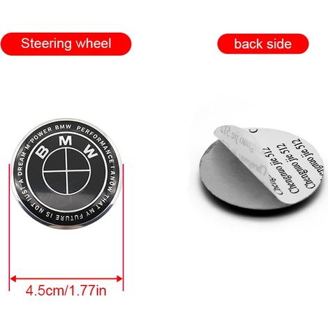 (1 pièce 45 mm, Thunder All Black) - Cache-moyeu de roue de voiture, autocollant pour centre de volant, logo BMW M, logo capot et coffre, compatible avec BMW X6 G01 E84 X1 X2 X3 (1/5)